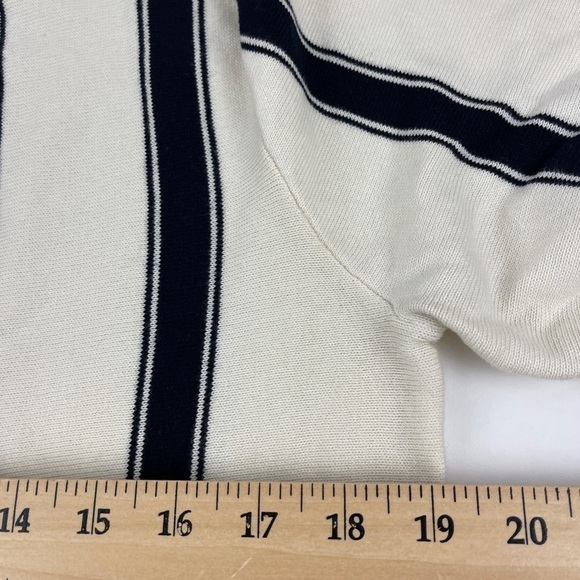 J Crew Sweater Womens Large White Black Striped - Picture 5 of 8
